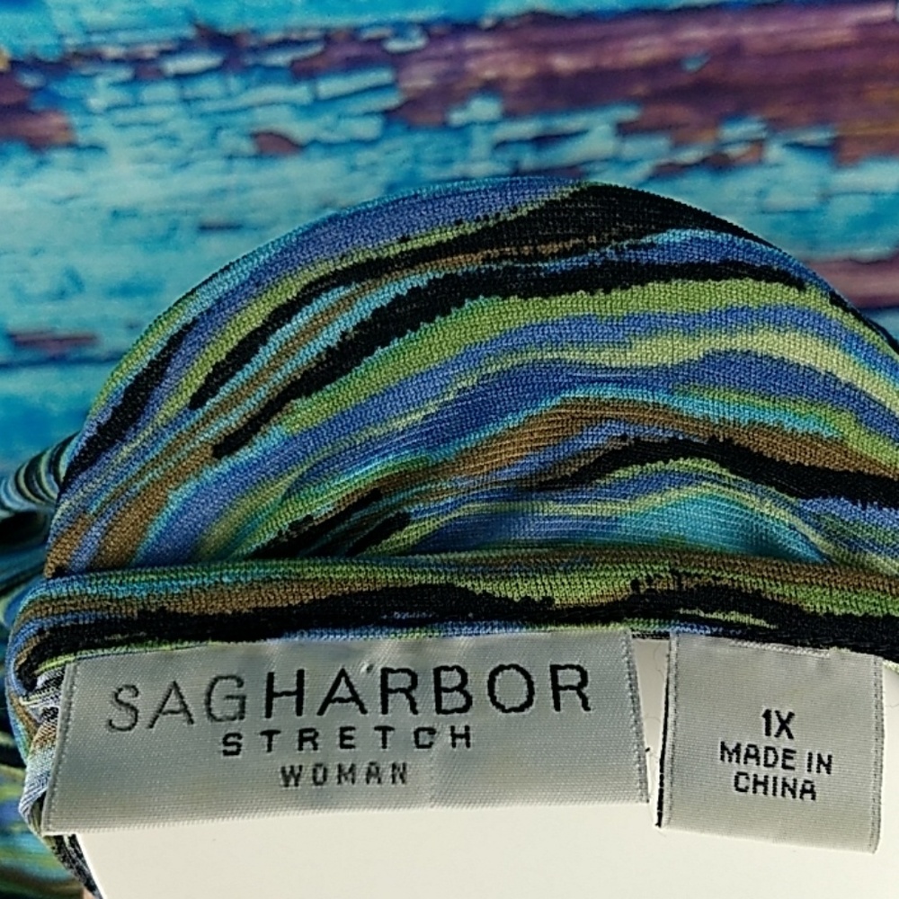 Sag Harbor ocean colors Stretch top 1x - Picture 7 of 8
